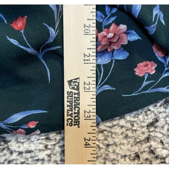 American Eagle Womens Size Large Boho Blue Floral Tie Front Blouse Top Cottage - Picture 3 of 8